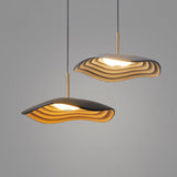 Valentina Modern LED Pendant Light with Curved Resin Shade for Kitchen and Dining Room