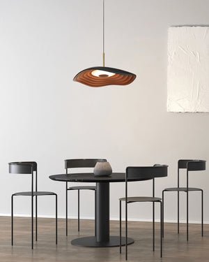 Valentina Modern LED Pendant Light with Curved Resin Shade for Kitchen and Dining Room