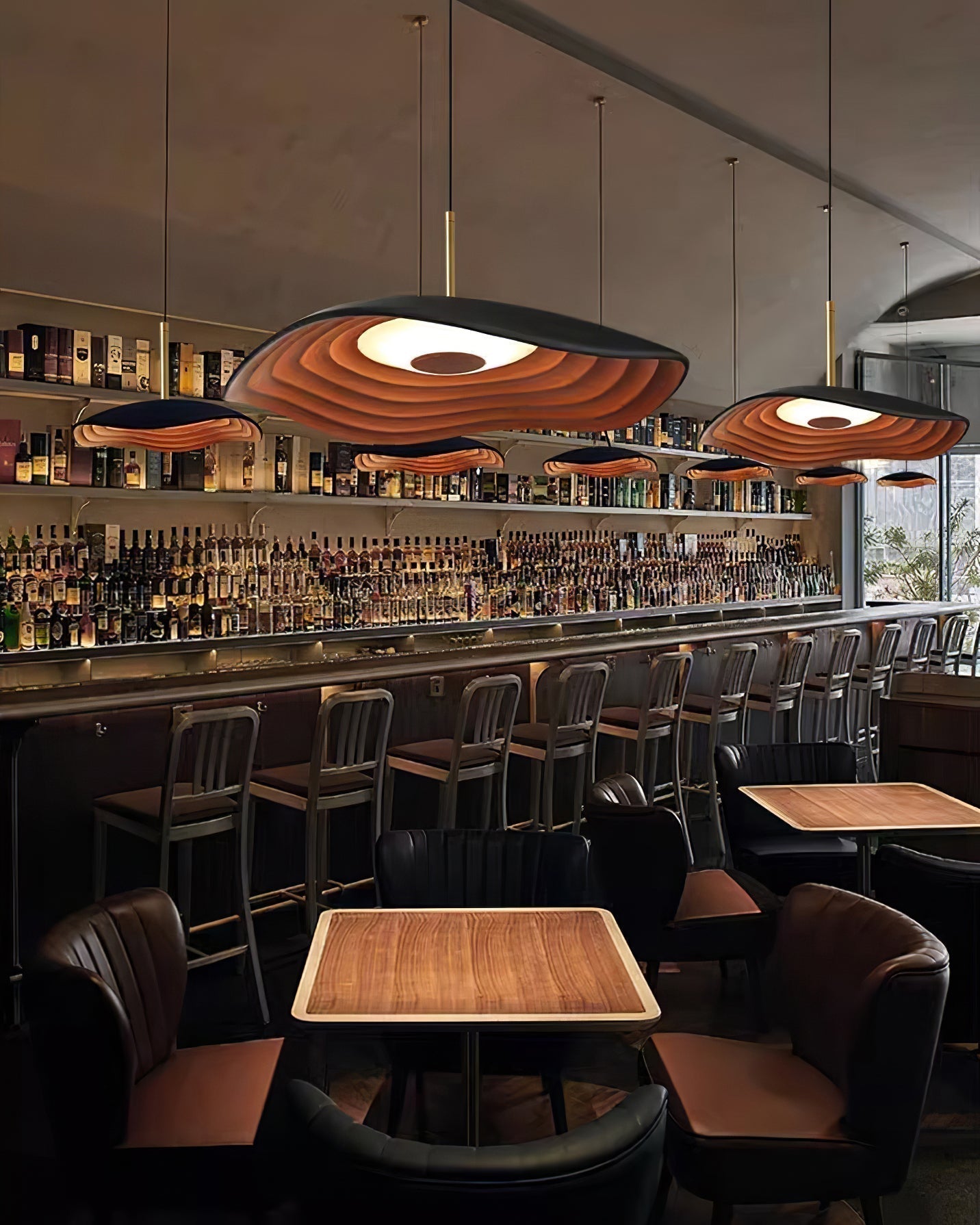 Valentina Modern LED Pendant Light with Curved Resin Shade for Kitchen and Dining Room