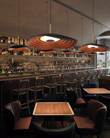 Valentina Modern LED Pendant Light with Curved Resin Shade for Kitchen and Dining Room