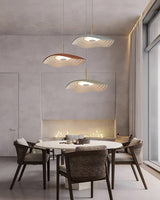 Valentina Modern LED Pendant Light with Curved Resin Shade for Kitchen and Dining Room