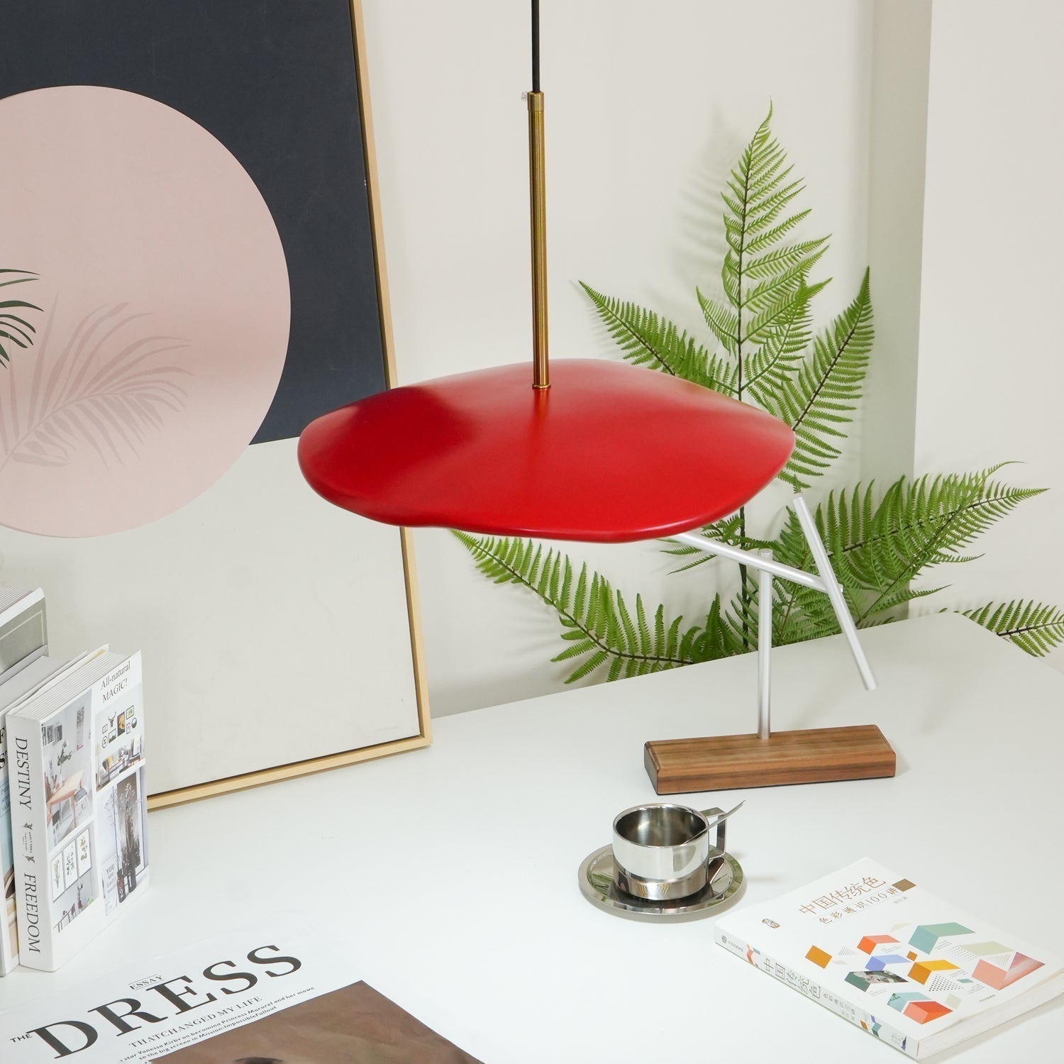 Valentina Modern LED Pendant Light with Curved Resin Shade for Kitchen and Dining Room