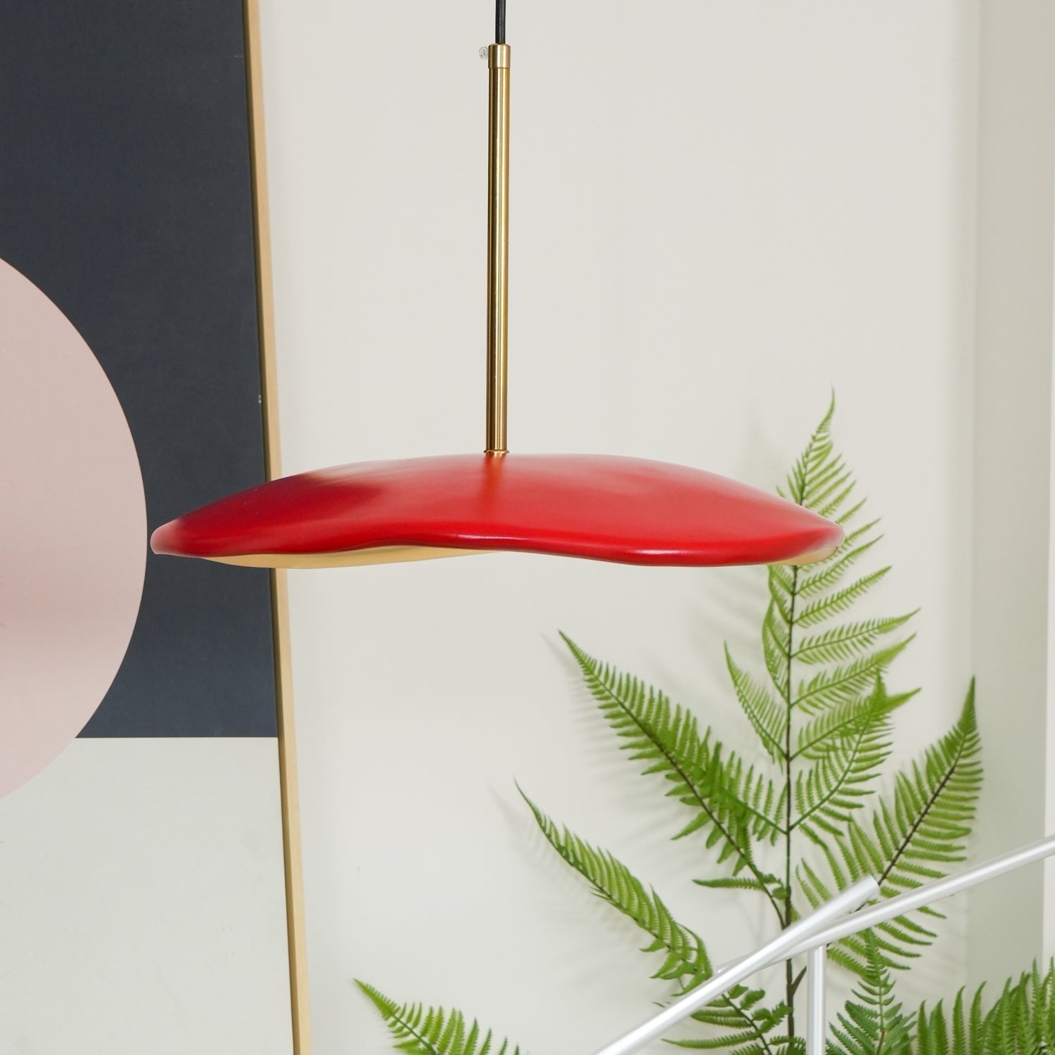 Valentina Modern LED Pendant Light with Curved Resin Shade for Kitchen and Dining Room