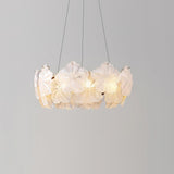 Valery Modern Glass Petal Chandelier Gold Luxury Flush Mount Ceiling Light for Dining Room
