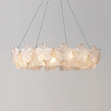 Valery Modern Glass Petal Chandelier Gold Luxury Flush Mount Ceiling Light for Dining Room