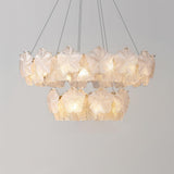 Valery Modern Glass Petal Chandelier Gold Luxury Flush Mount Ceiling Light for Dining Room