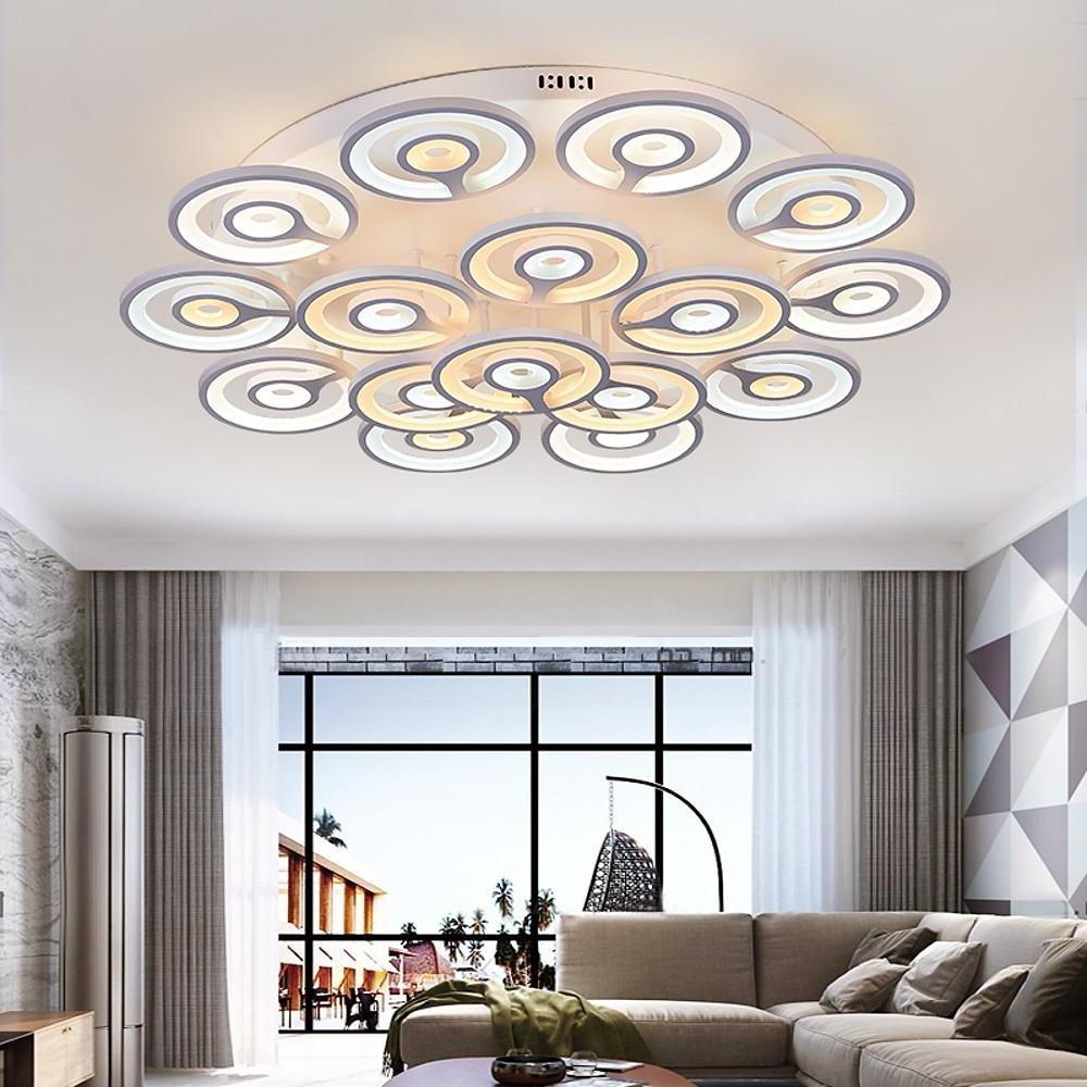 Modern Geometric Flower Shape LED Flush Mount Ceiling Light in White Finish