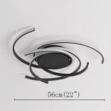 22 Inch Modern Semicircle LED Flush Mount Ceiling Light for Bedroom Artistic Aluminum Fixture
