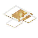 Modern Geometric Square LED Ceiling Light Dimmable Flush Mount Fixture for Bedroom and Living Room