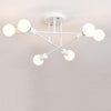 Contemporary 6 Light Geometric Sputnik Semi Flush Mount Ceiling Fixture