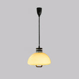 Vela Pudding Glass and Wood Pendant Light with Adjustable Retractable Cable