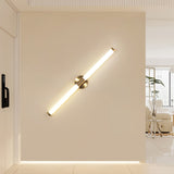 Vertical Gold Tubo Linear LED Wall Lamp Modern Minimalist Architectural Sconce Lighting