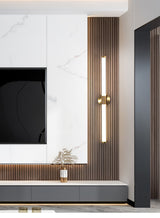 Vertical Gold Tubo Linear LED Wall Lamp Modern Minimalist Architectural Sconce Lighting