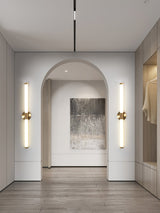 Vertical Gold Tubo Linear LED Wall Lamp Modern Minimalist Architectural Sconce Lighting
