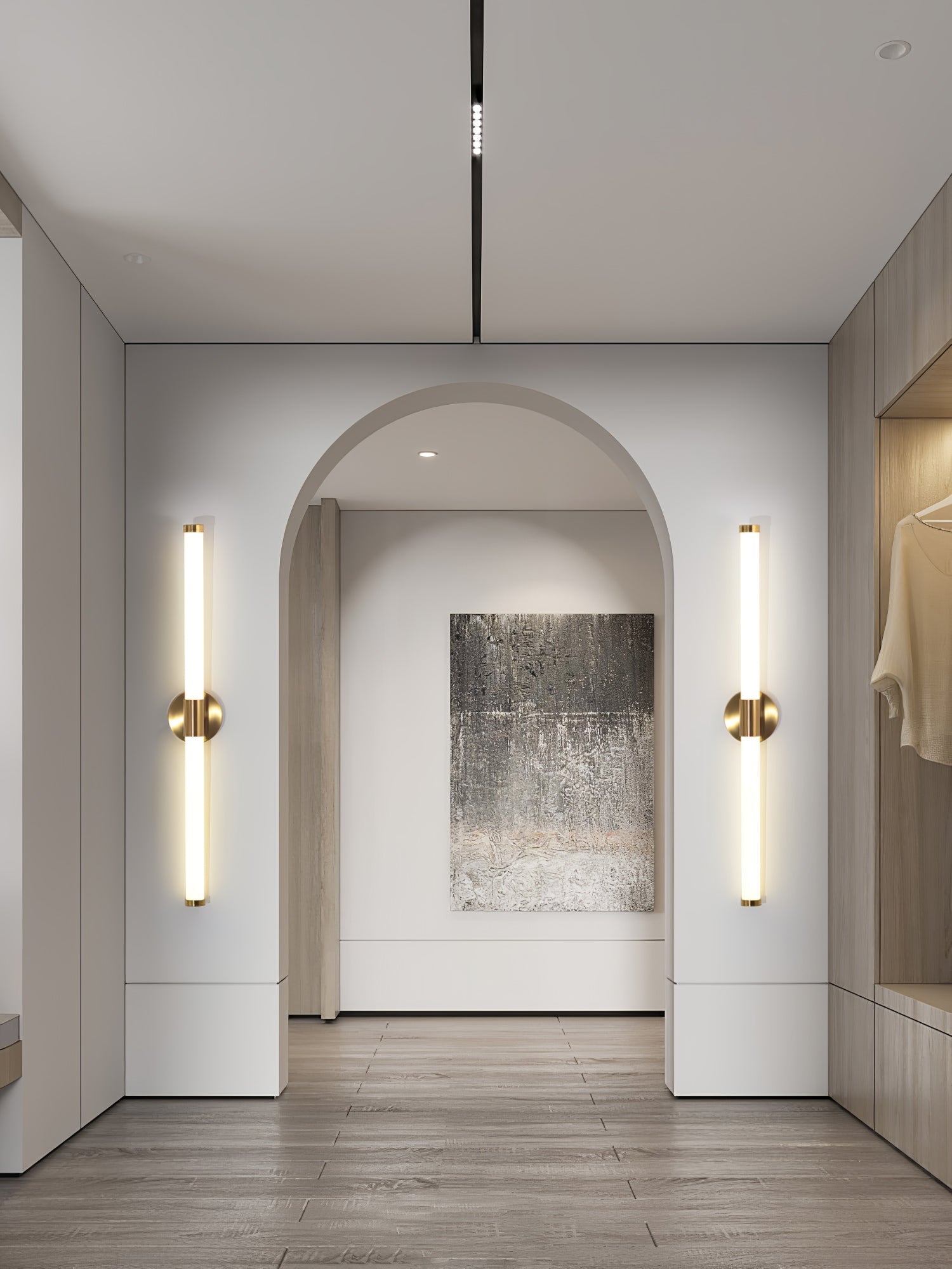Vertical Gold Tubo Linear LED Wall Lamp Modern Minimalist Architectural Sconce Lighting