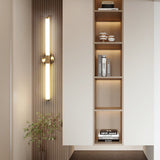 Vertical Gold Tubo Linear LED Wall Lamp Modern Minimalist Architectural Sconce Lighting