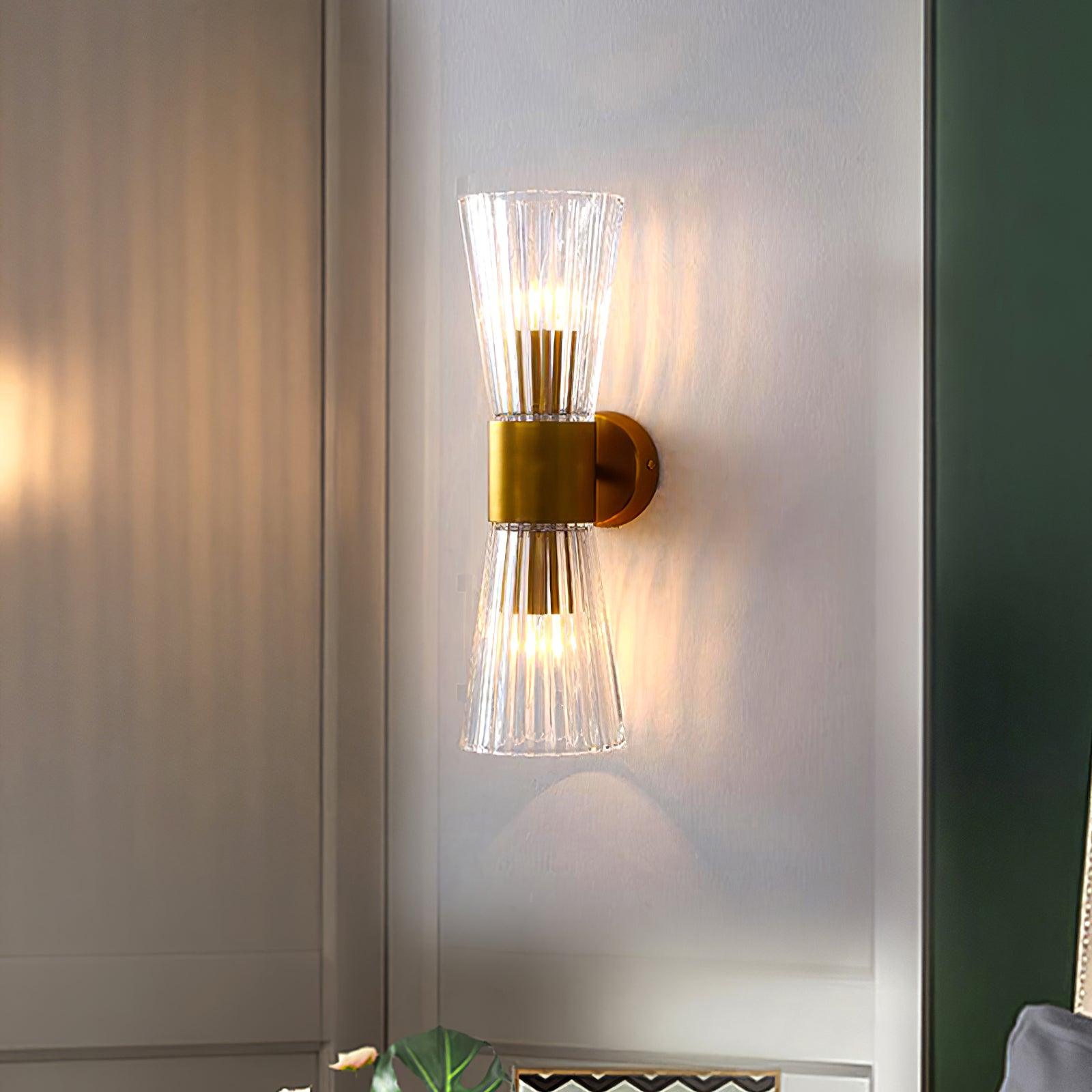 Vesta Gold Crystal Wall Sconce Modern Indoor Sconce Lighting Set of Two