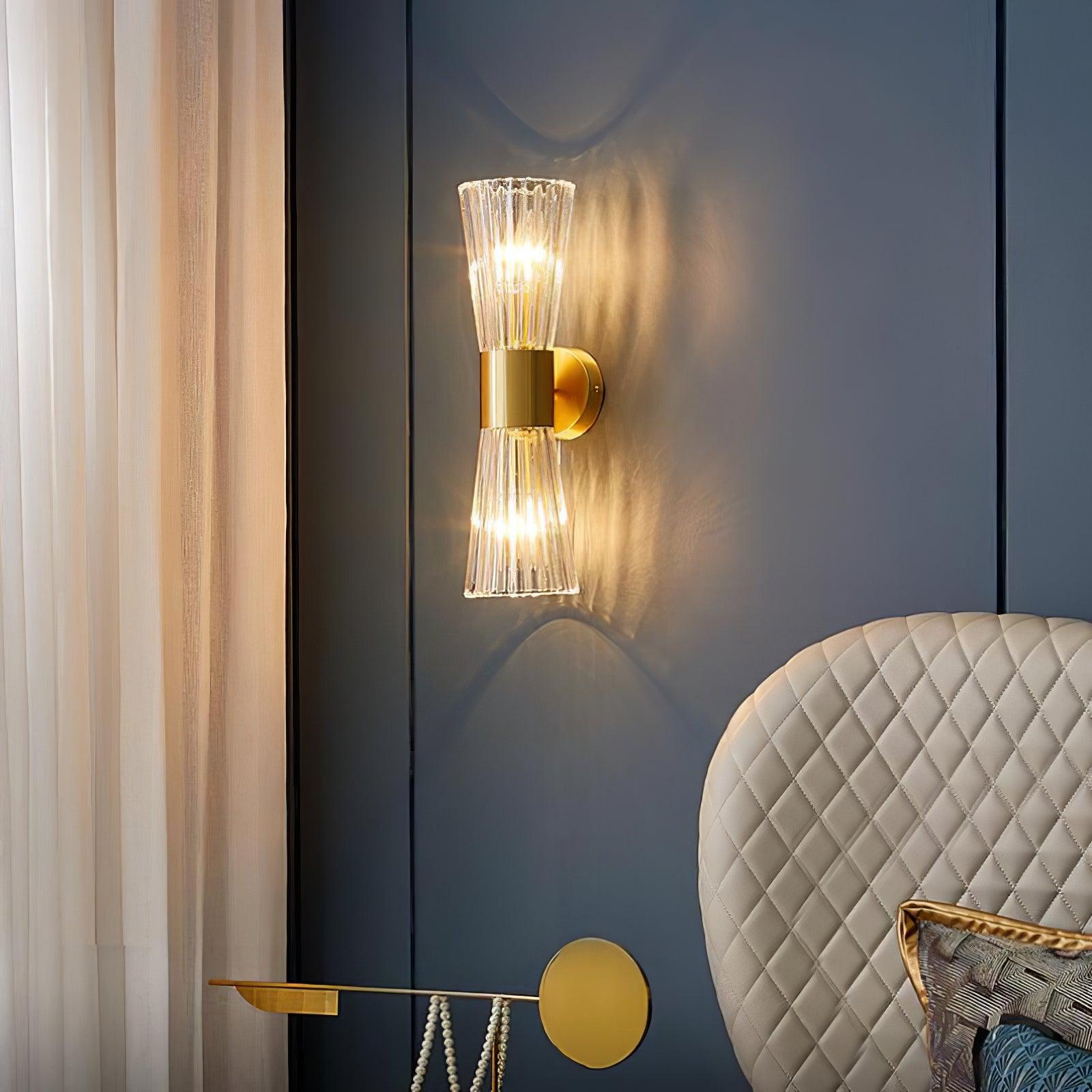 Vesta Gold Crystal Wall Sconce Modern Indoor Sconce Lighting Set of Two