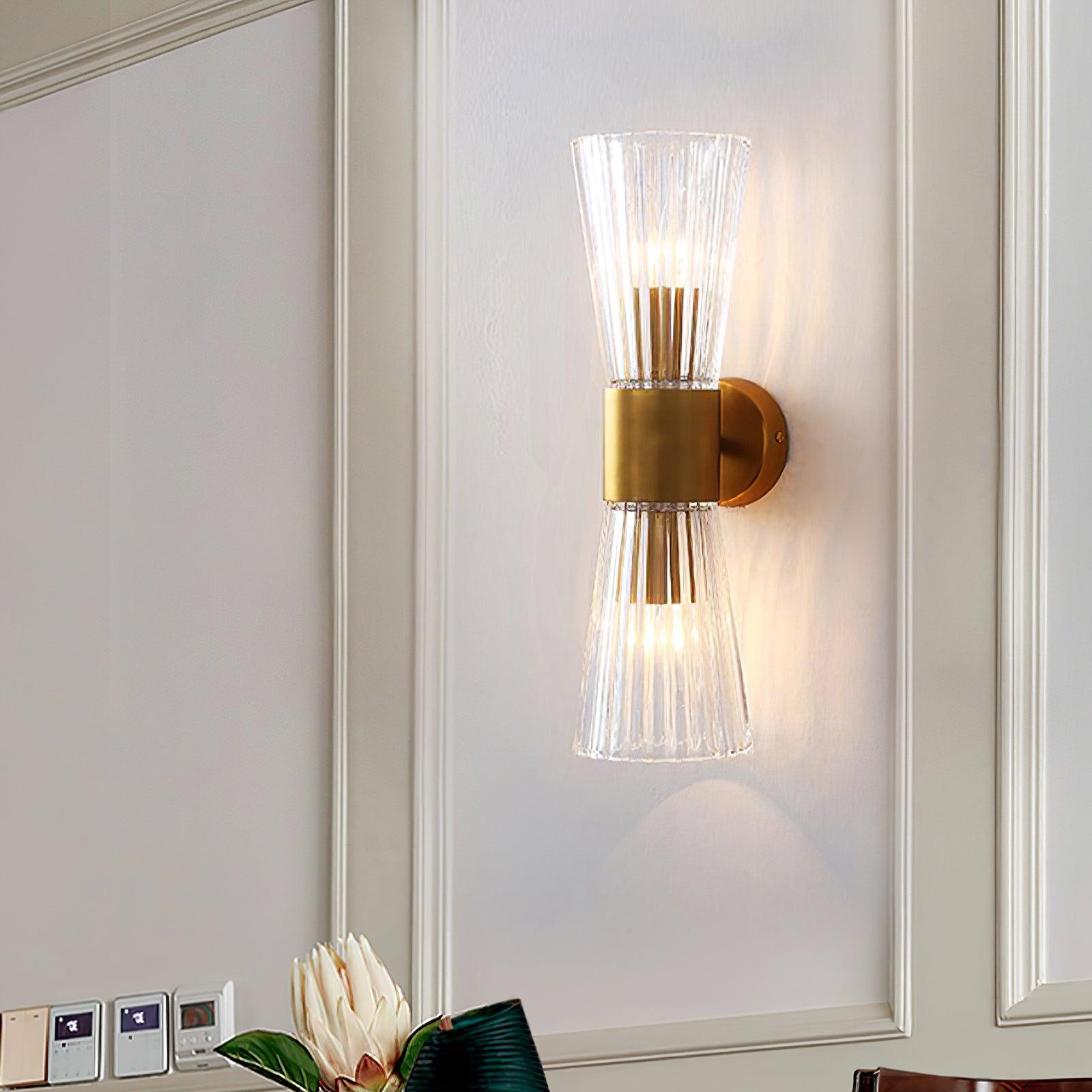 Vesta Gold Crystal Wall Sconce Modern Indoor Sconce Lighting Set of Two