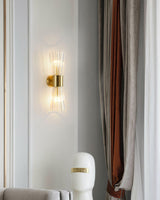 Vesta Gold Crystal Wall Sconce Modern Indoor Sconce Lighting Set of Two