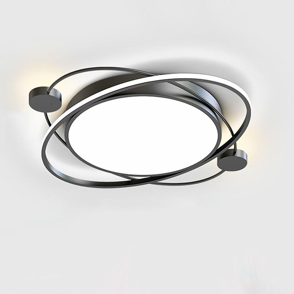 Modern Nordic Circular LED Flush Mount Ceiling Light Dimmable Metal Lamp for Living Room