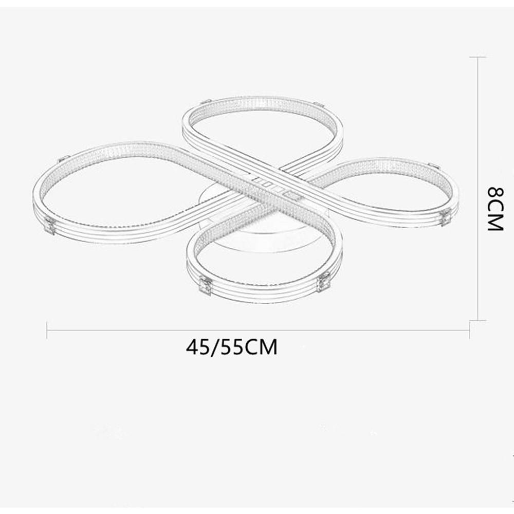 Modern Geometric Circle Flower LED Flush Mount Ceiling Light Dimmable Artistic Fixture