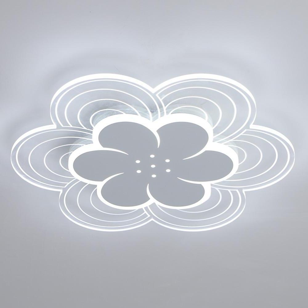 White Flower Silhouette LED Flush Mount Ceiling Light Dimmable Modern Minimalist Fixture