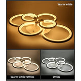 Modern Geometric Overlapping Ring LED Semi Flush Mount Ceiling Light for Living Room