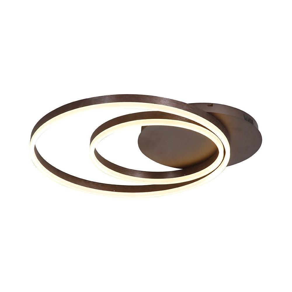 Modern Dimmable Multi Circle LED Flush Mount Ceiling Light for Living Room and Bedroom in Coffee Finish