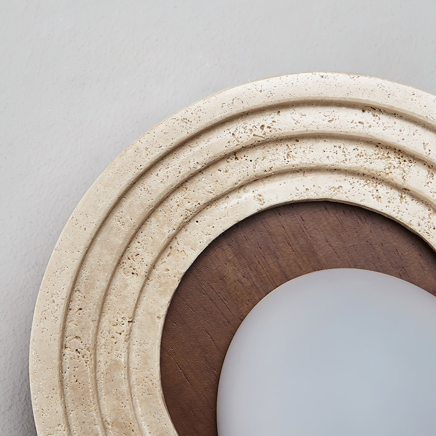 Vima Yellow Travertine and Wood LED Wall Sconce Minimalist Stone Indoor Light Fixture
