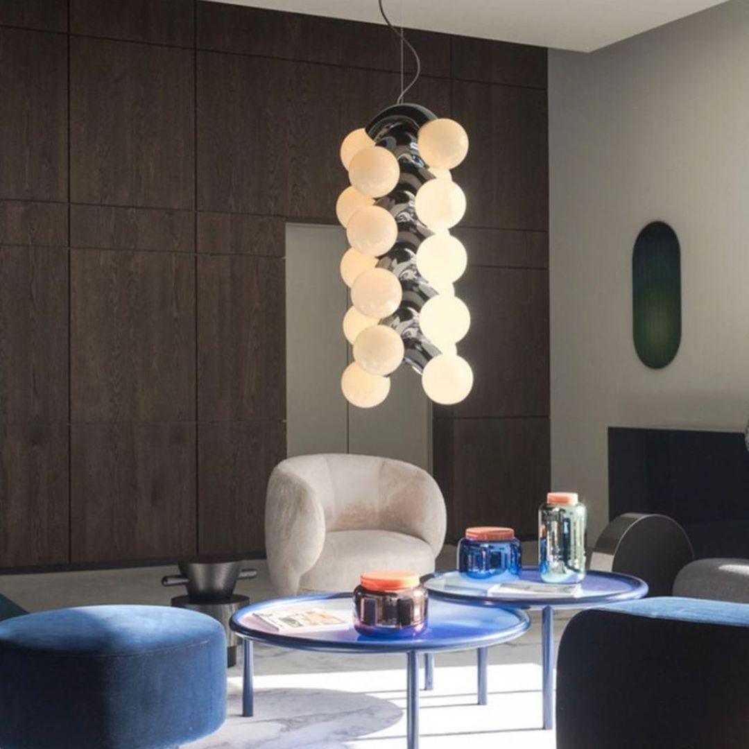 Vine Series Modular Glass Globe Pendant Light Chrome Arc Hanging Fixture
