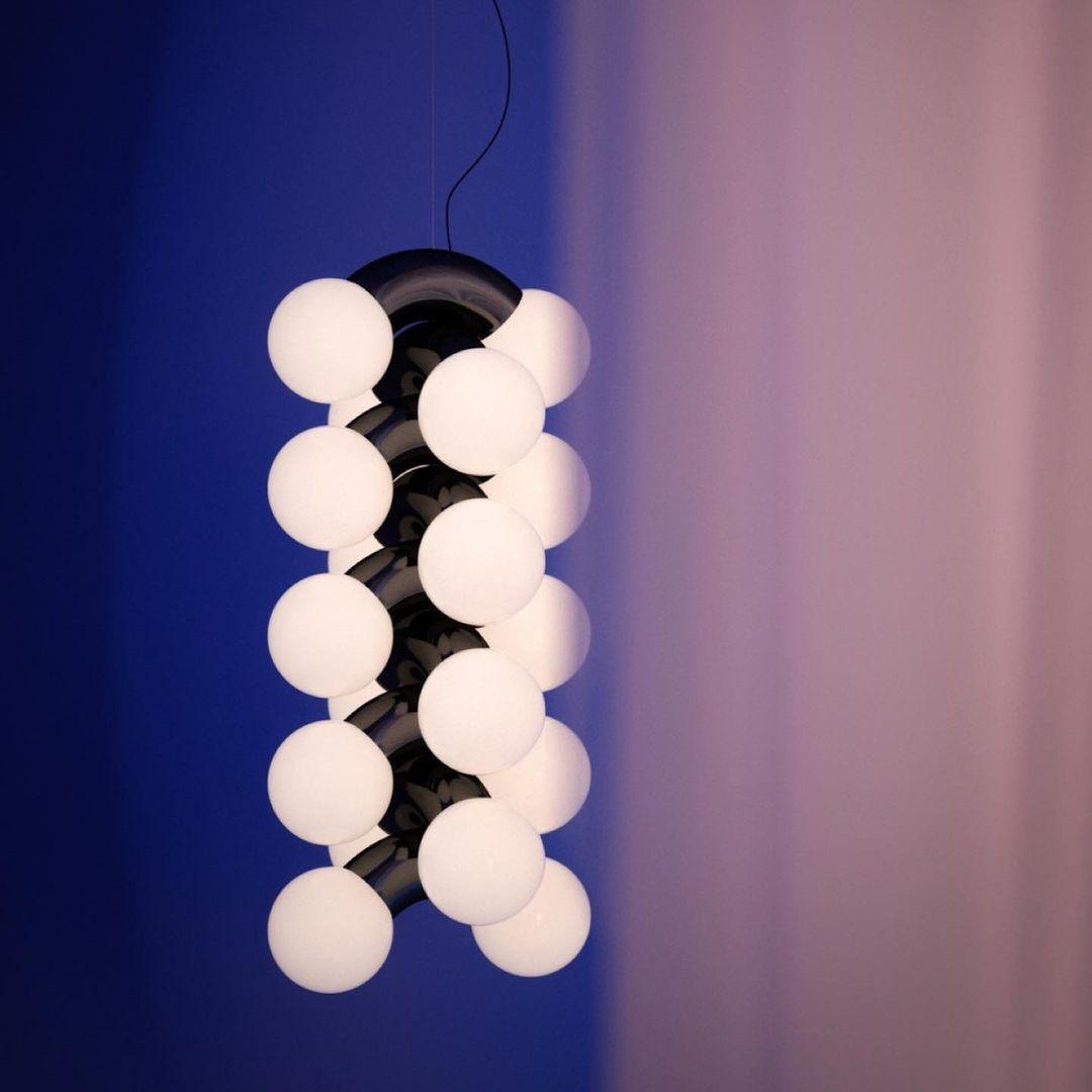 Vine Series Modular Glass Globe Pendant Light Chrome Arc Hanging Fixture