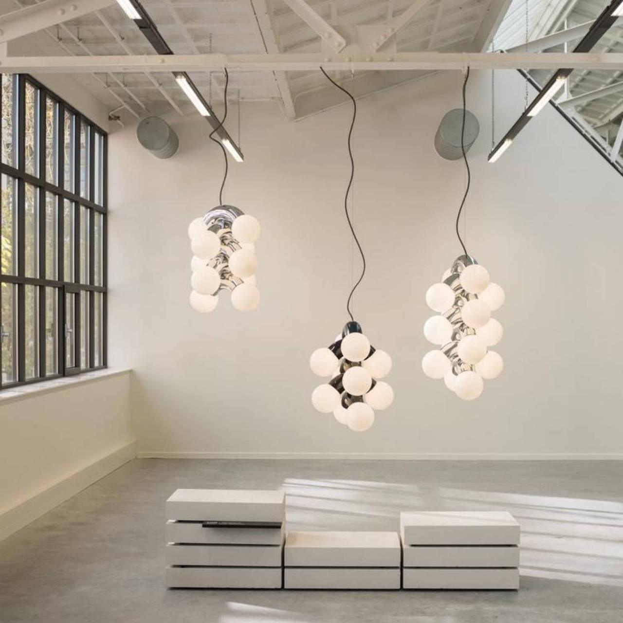 Vine Series Modular Glass Globe Pendant Light Chrome Arc Hanging Fixture