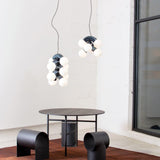 Vine Series Modular Glass Globe Pendant Light Chrome Arc Hanging Fixture