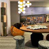 Vine Series Modular Glass Globe Pendant Light Chrome Arc Hanging Fixture