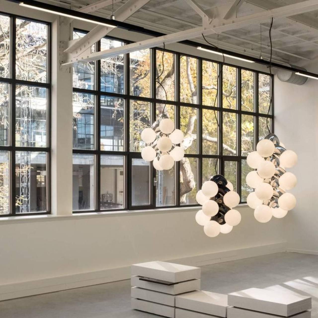Vine Series Modular Glass Globe Pendant Light Chrome Arc Hanging Fixture