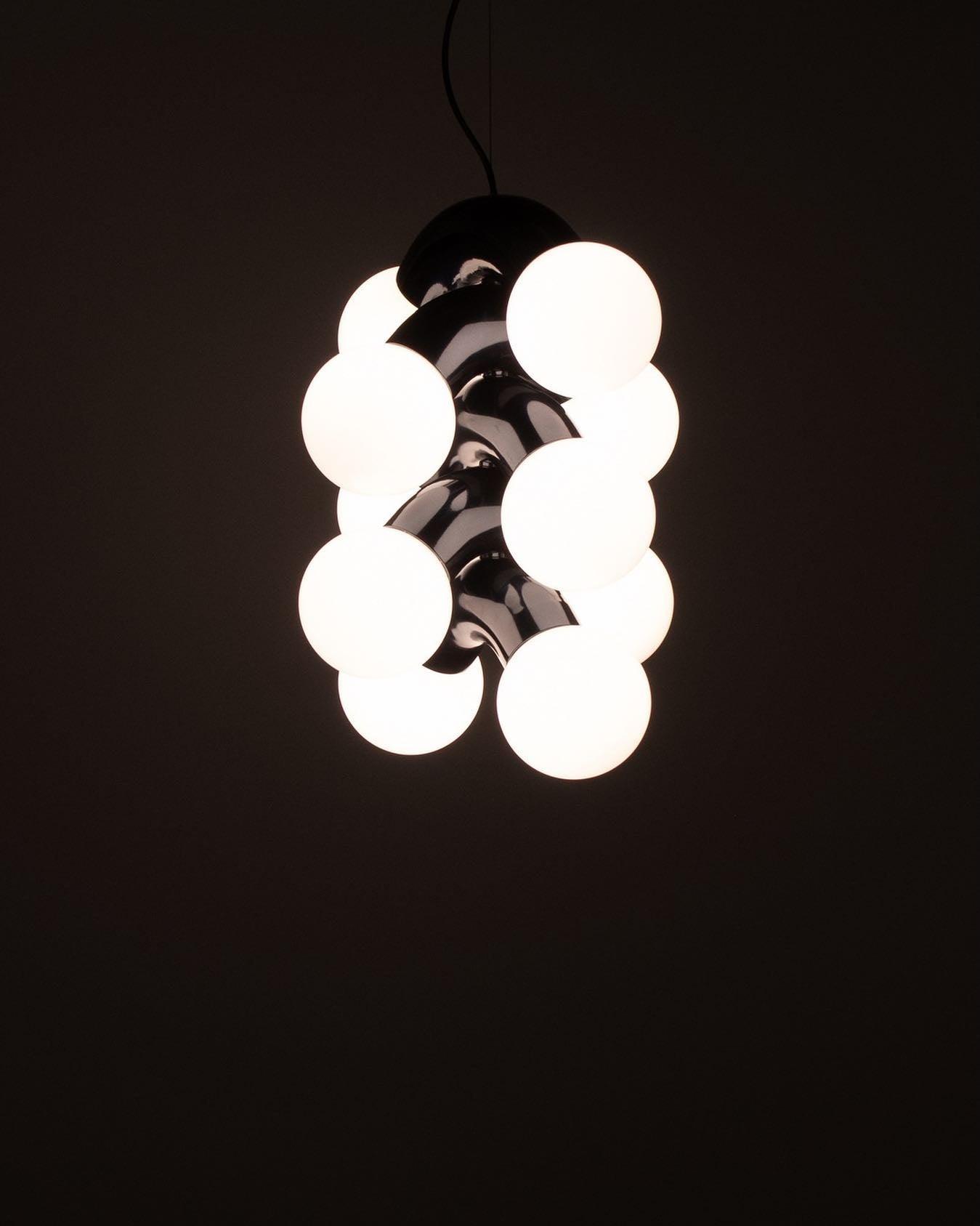 Vine Series Modular Glass Globe Pendant Light Chrome Arc Hanging Fixture