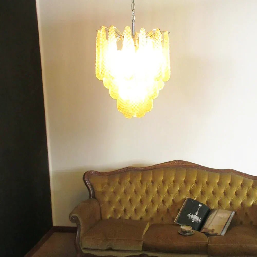 vintage-amber-glass-petal-murano-style-chandelier-for-elegant-home-decor