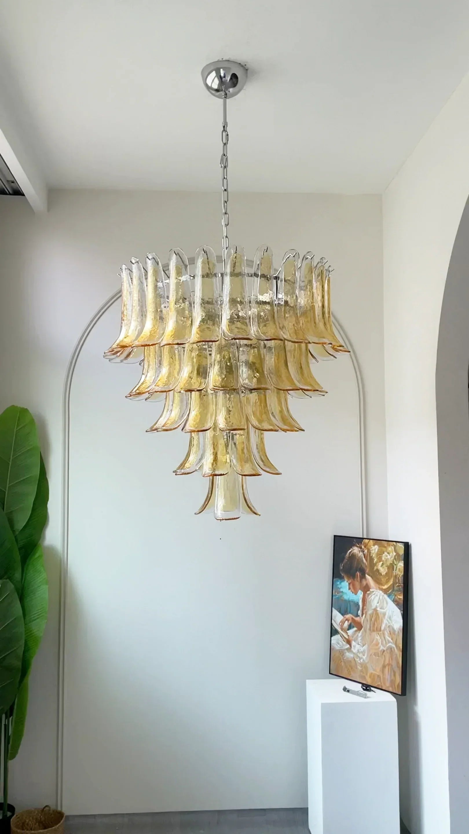 vintage-amber-murano-glass-petals-chandelier-handcrafted-elegant-pendant-light-fixture