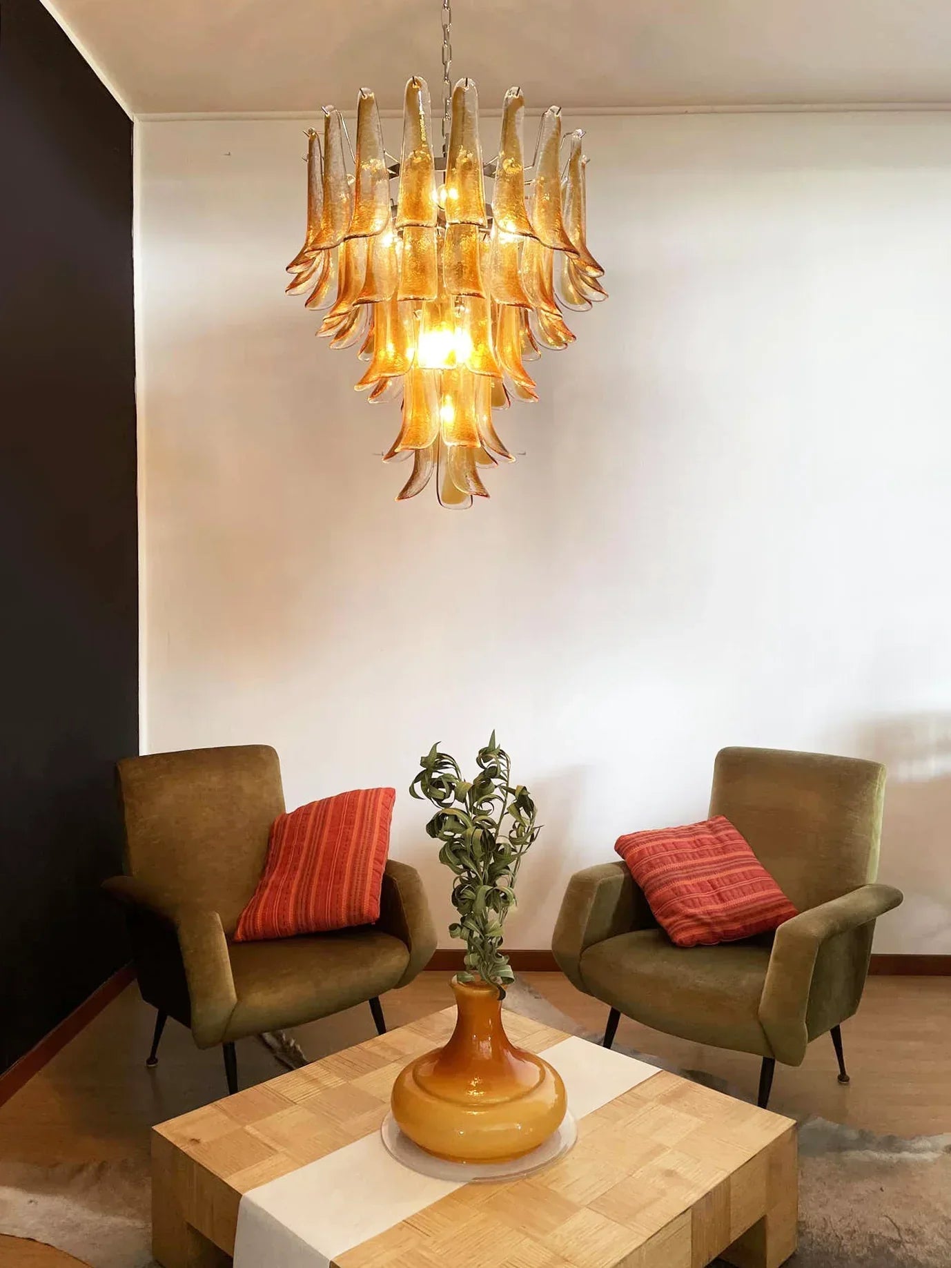 vintage-amber-murano-glass-petals-chandelier-handcrafted-elegant-pendant-light-fixture