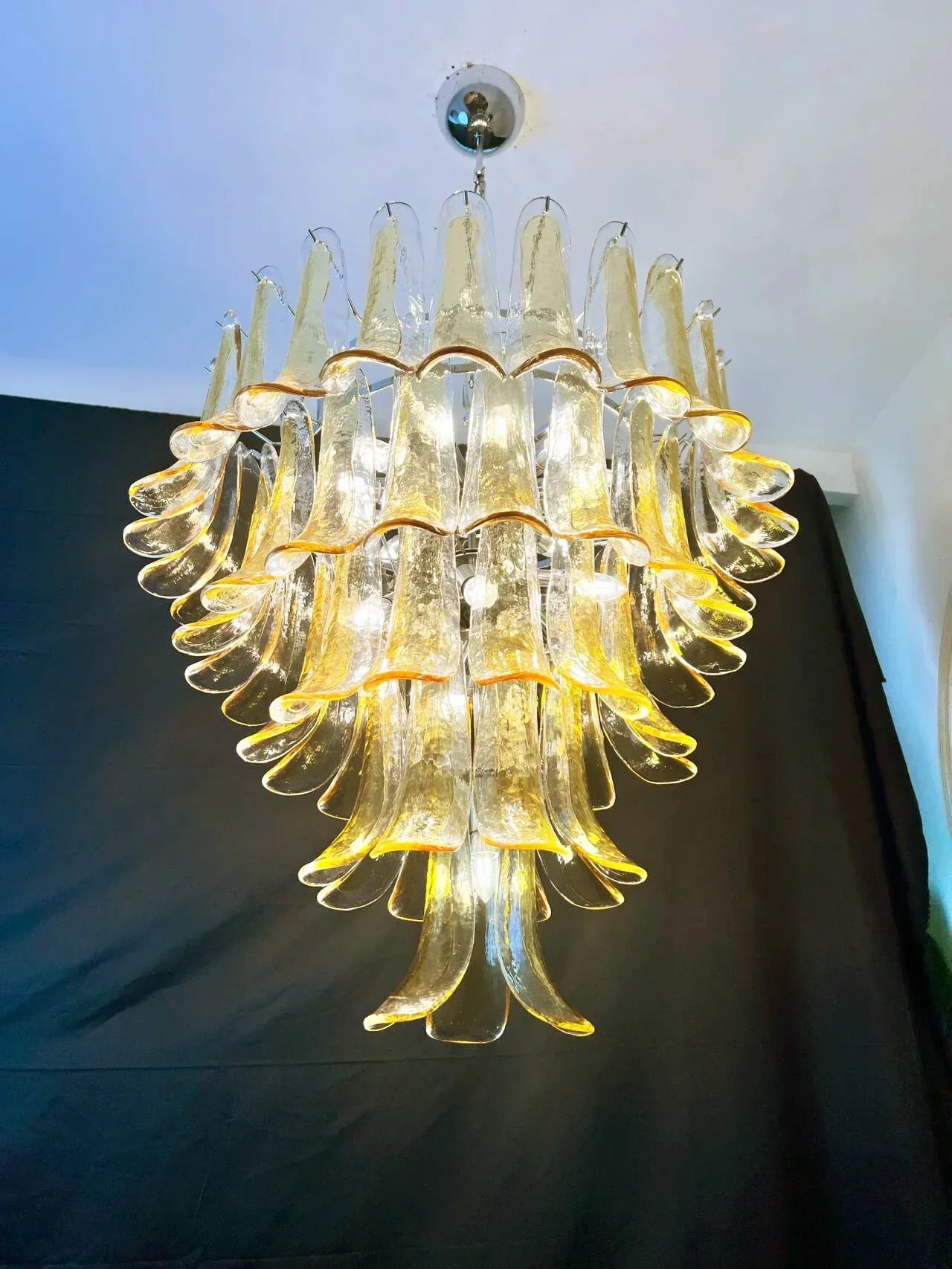 vintage-amber-murano-glass-petals-chandelier-handcrafted-elegant-pendant-light-fixture