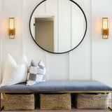 Vintage American Style Wall Sconce Retro Metal and Glass Indoor Wall Lamp for Bedroom and Living Room