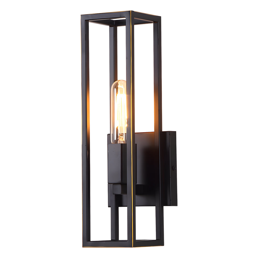 Vintage American Style Wall Sconce Retro Metal and Glass Indoor Wall Lamp for Bedroom and Living Room