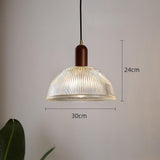 Vintage Bamboo and Glass Bowl Pendant Light for Kitchen Dining Room Country Style Ceiling Fixture