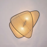 Vintage Bamboo Screen Cannage Wall Sconce Natural Wood Bracket Lighting Fixture
