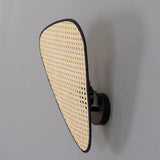 Vintage Bamboo Screen Cannage Wall Sconce Natural Wood Bracket Lighting Fixture