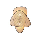 Vintage Bamboo Screen Cannage Wall Sconce Natural Wood Bracket Lighting Fixture