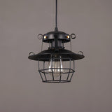 Vintage Birdcage Iron Pendant Light Industrial Geometric Hanging Lamp for Kitchen and Dining