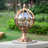 Vintage Black Aluminum Outdoor Pier Mount Post Light with Clear Glass Globe Lantern