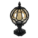 Vintage Black Aluminum Outdoor Pier Mount Post Light with Clear Glass Globe Lantern